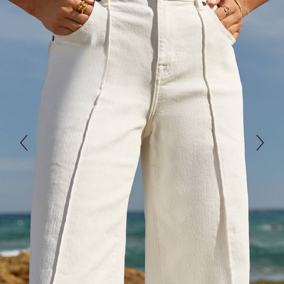 Johnny Was The Braided Wide Leg Jeans White - Picture 2 of 7